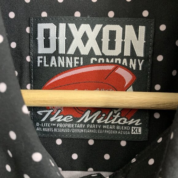 Dixxon Flannel Co The Milton Shirt Mens XL Short Sleeve Black White Polka Dot - Picture 6 of 8